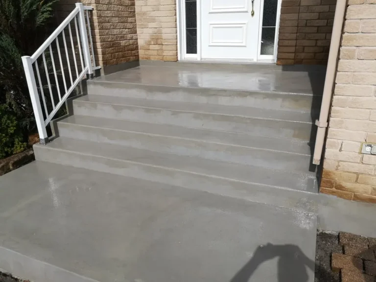 Finished concrete front steps