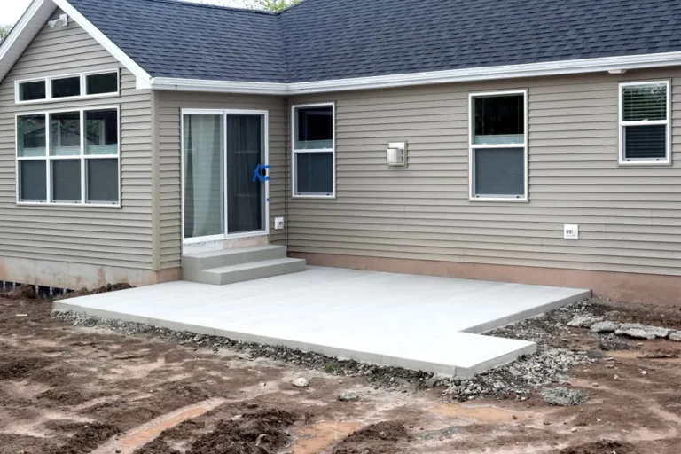 Concrete backyard patio