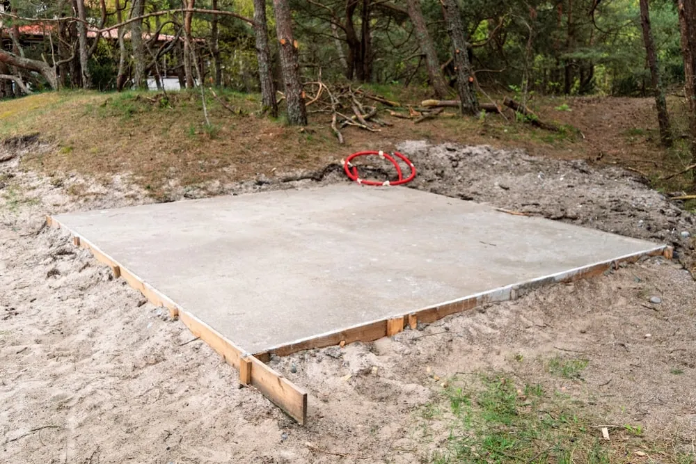 Concrete foundation for a hot tub